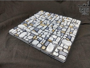 openforge 20 rough stone floor variant dnd tiles dungeon miniatures openlock pathfinder mini rpg ruined tabletop terrain tile 3d print model - Mito3D