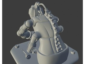 ingénieur ad mech adeptus mécanicien buste personnage horloge cyberpunk percer robot Tournevis steampunk 3d print model - Mito3D