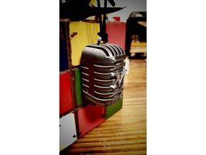 Vintage microfono ornamento musica 3d print model - Mito3D