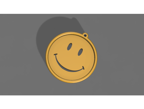 smiley médaille porte clés 3d print model - Mito3D