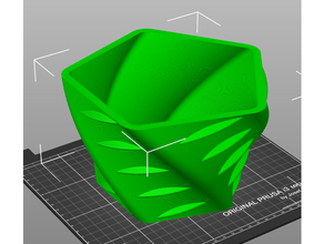 cache maceta retorcido pentagonal paramétrico flor geometría matemáticas Arte openscad 3d print model - Mito3D