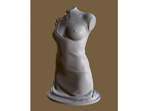 woman torso gown art artistic body decoration female figure sculpture statue statuette 3d print model - Mito3D