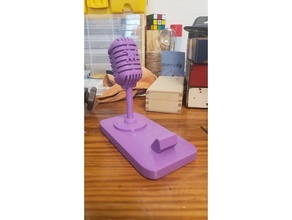 vintage microphone phone stand music 3d print model - Mito3D