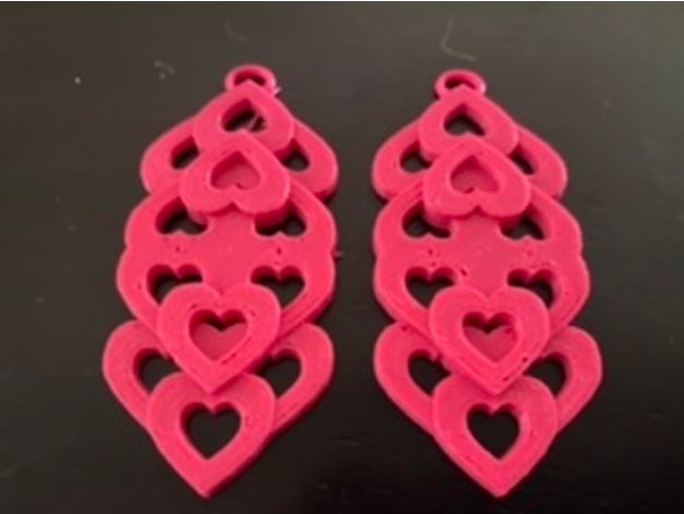 heart pattern earrings earring 3D print model - Mito3D