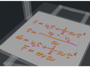 distanza vigore equazioni accelerazione matematica Newton fisica scienza velocità stelo 3d print model - Mito3D