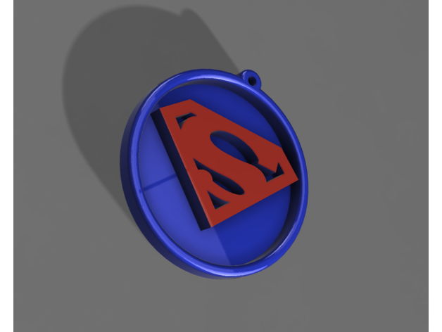 superman medal keychain 3D print model - Mito3D