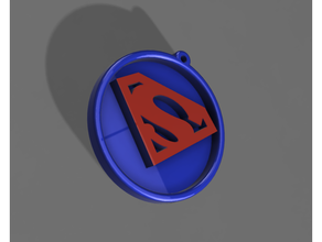 Superman médaille porte clés 3d print model - Mito3D