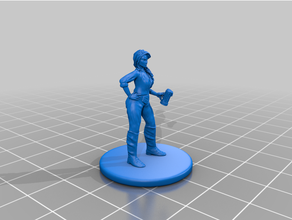 weiblich Barkkeepf Miniatur dnd Dungeons Drachen npc 3d print model - Mito3D