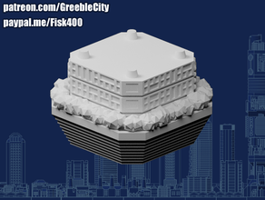 Greeblecity cyberpunk colgando jardines mencionar Patreon ciudad verde 3d print model - Mito3D