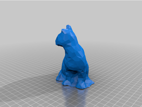 rouge chat 3d analyse v2 poly lowpoly 3d print model - Mito3D