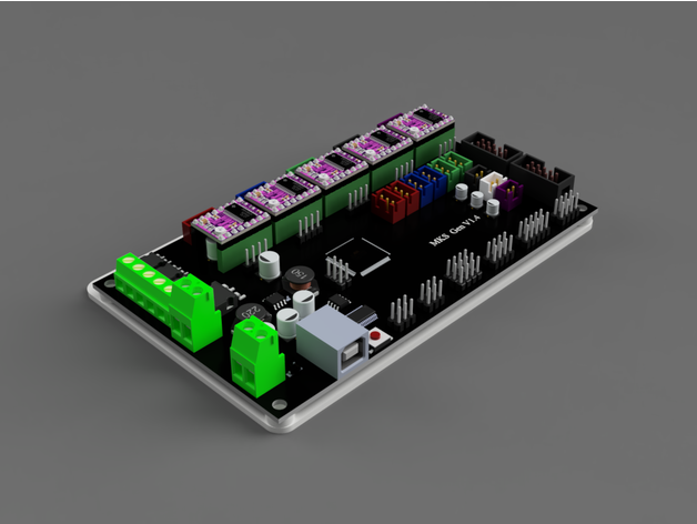 mks gen v14 Base v15 Adapter rf100 xl RenkForce 3D print model - Mito3D