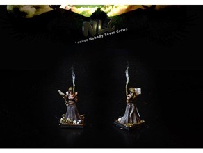corbeau bretonnian damsel bretonnia enchantress wizard 3d print model - Mito3D
