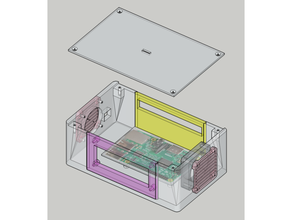 raspberry pi case ultrasonic sensor 16x2 lcd screen 3d print model - Mito3D