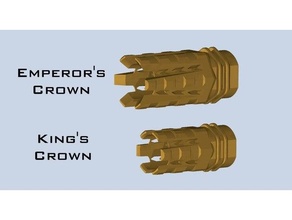 emperador corona rey crown nerf destello escondidos desintegrador bozal freno 3d print model - Mito3D