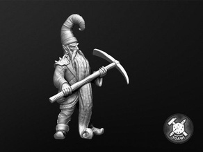 fey - redcap 28mm 32mm beard bloody character dnd dungeon dwarf evil fantasy gnome goblin grumpy monster pathfinder penandpaper pen paper pick pickaxe redcomb rpg tabletop wichtel 3d print model - Mito3D
