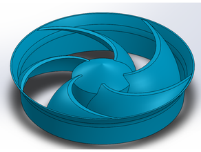 5 bladed fan center dome 3d print model - Mito3D