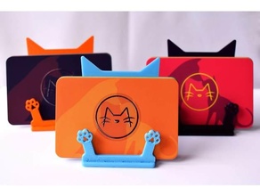 business card holder - paws cat ears pet prusa i3 mk3 3d print model - Mito3D
