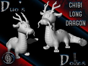 chibi longo Dragão chinês dnd miniatura ghibli 3d print model - Mito3D