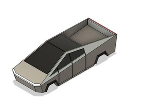 mach pinewood derby shell cars cybertruck model car scale tesla 3d print model - Mito3D