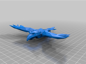 flying raven lopoly bird crow 3d print model - Mito3D