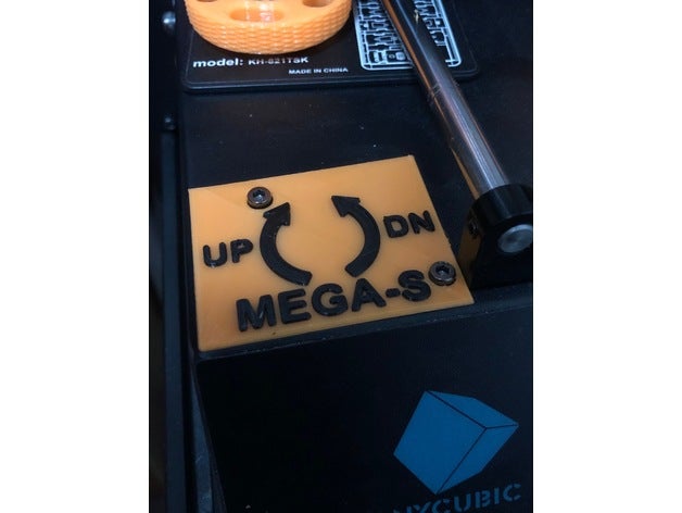 anycubic i3 mega lit niveau bouton plaque signalétique méga 3D print model - Mito3D