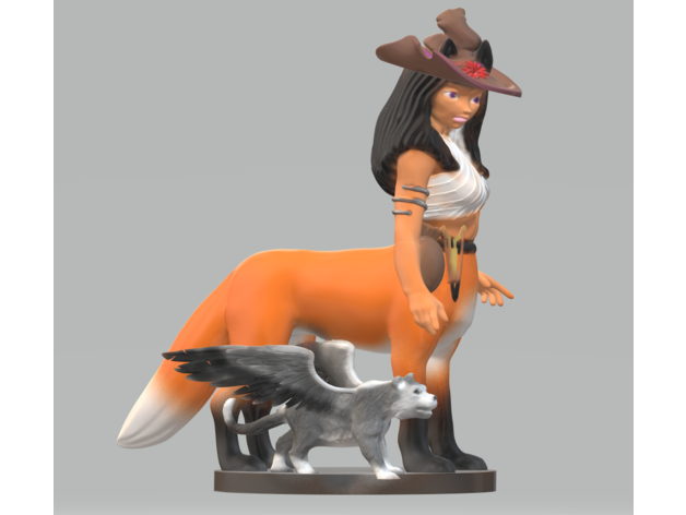 foxiytaur strega tressym familiare dungeon draghi 3D print model - Mito3D