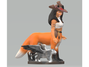 foxiytaur witch tressym familiar dungeons dragons 3d print model - Mito3D