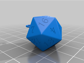 d20 keychain 3d keychains print printed printing dice dnd dungeons dragons remix 3d print model - Mito3D