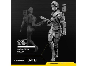 janet elroy - cyberpunk medic 32mm boardgame 2077 miniatures rpg scifi skirmish tabletop 3d print model - Mito3D