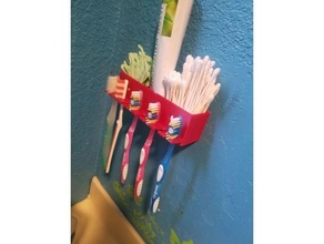 spazzolino titolare supporto organizzatore bagno Accessori qtip dentifricio parete montare 3d print model - Mito3D