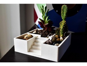 architectural cendrier succulent pot architecture maison plante 3d print model - Mito3D