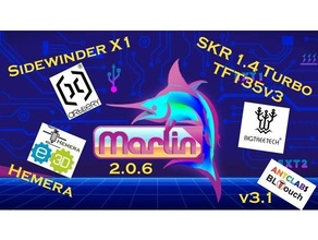 Marlin 206 sidewinder x1 swx1 skr 14 turbo btt tft35 v3 e3d hemera estrusore figli homing xy 3d print model - Mito3D