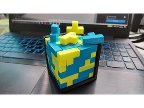 t-block puzzle brain teaser 3d beain jigsaw 3d print model - Mito3D