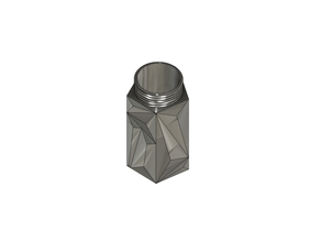 polygon capsule screw cap container keychain screwcap twist lock 3d print model - Mito3D