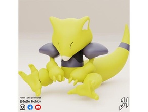 abra 1 10 scale articulated pokemon hobby model kit 3d print model - Mito3D