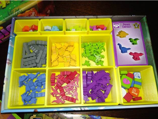 minuscolo epico dinosauri inserire gioco tavolo inserti organizzatore scatola dado vassoio gamelyn Giochi 3D print model - Mito3D