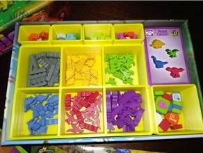 pequeno épico dinossauros inserir jogo tabuleiro inserções organizador caixa dados bandeja gamelyn jogos 3d print model - Mito3D