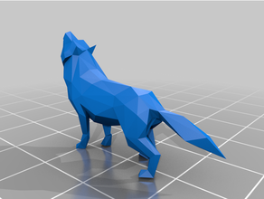 wolf figure animal art dog figurine poly scuplture 3d print model - Mito3D