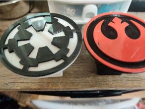 rebel alliance & galactic empire hitch cover tabs 3d print model - Mito3D