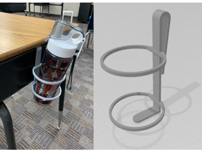 estudiante escritorio agua botella soporte covid 19 seguridad salón clases coronavirus posavasos social distanciamiento profesor 3d print model - Mito3D