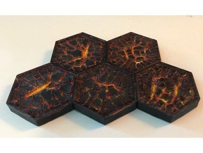 gloomhaven maghex lava tile 3d print model - Mito3D