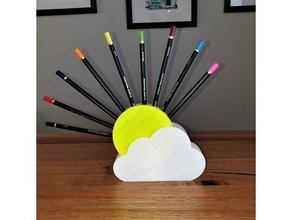Brillo Solar lápiz soporte brillante niño niños nube colorante dibujo fácil divertido regalo contento oficina lapices popular colegio Dom 3d print model - Mito3D