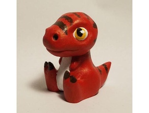 chibi tirano saurio Rex dibujos animados dinosaurio 3d print model - Mito3D