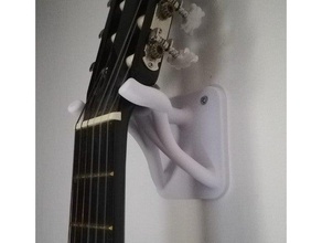 guitarra pared montar percha 3d print model - Mito3D