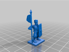retard antiquité sassanide lourd infanterie commander 20mm 25mm commandant historique médiéval musicien persan norme porteur table jeu wargaming 3d print model - Mito3D