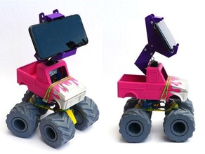 monstro caminhão telepresença conversão smartibot Smartphone suporte ficar pé robô 3d print model - Mito3D