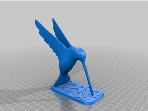 colibrì basi anti bussare uccello uccelli carina desktop giocattolo facile Stampa elegoo Marte regalo ronzio ornamento ornamenti resina 3d print model - Mito3D