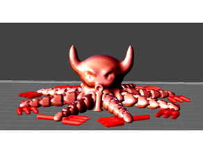 devil articulated octopus animal demon evil flexi flexible moving remix 3d print model - Mito3D