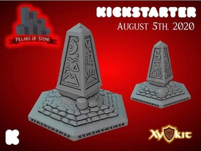 pilares Roca obelisco dnd mazmorras dragones cerradura abierta losas dispersión terreno mesa juego azar rpg 3d print model - Mito3D