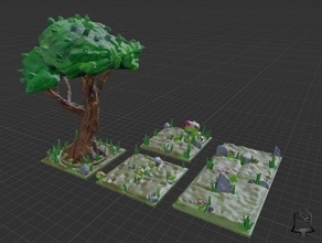 ouvert feuillage Profond forêt ensemble soutien libre dd dnd fantaisie openforge table jeu wargaming terrain 3d print model - Mito3D